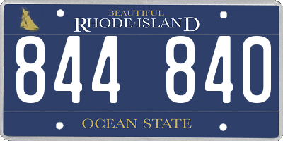 RI license plate 844840
