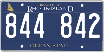 RI license plate 844842