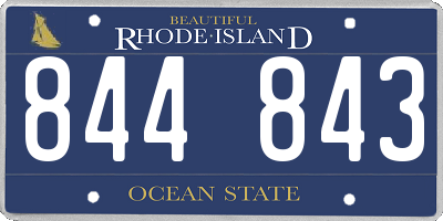 RI license plate 844843