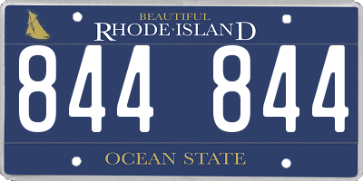 RI license plate 844844