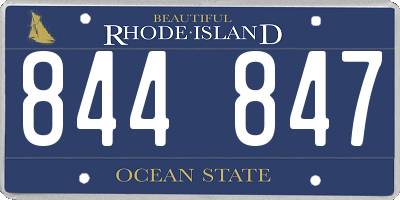 RI license plate 844847