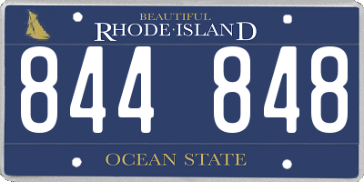 RI license plate 844848