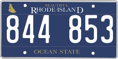 RI license plate 844853