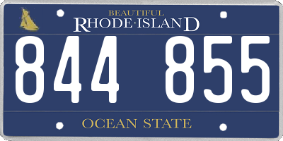 RI license plate 844855