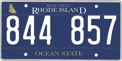 RI license plate 844857