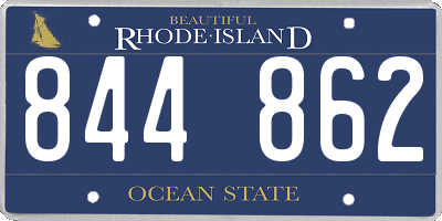 RI license plate 844862