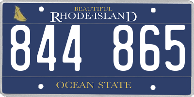 RI license plate 844865