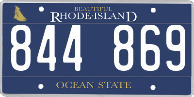 RI license plate 844869