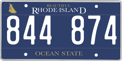 RI license plate 844874