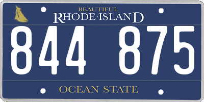 RI license plate 844875
