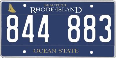 RI license plate 844883