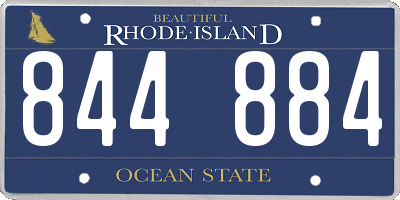 RI license plate 844884