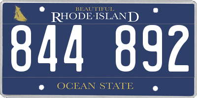 RI license plate 844892