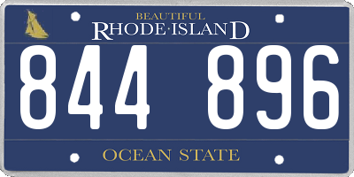 RI license plate 844896