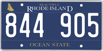 RI license plate 844905