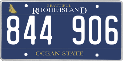 RI license plate 844906