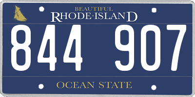 RI license plate 844907