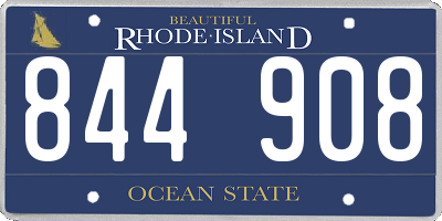 RI license plate 844908