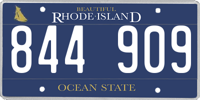RI license plate 844909