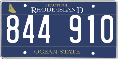 RI license plate 844910