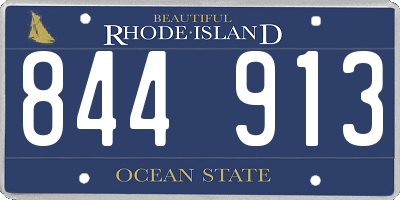RI license plate 844913