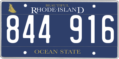 RI license plate 844916