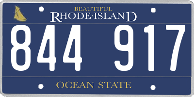 RI license plate 844917