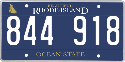 RI license plate 844918