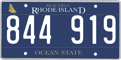 RI license plate 844919