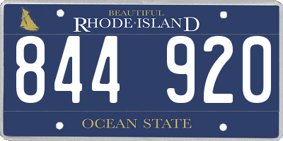 RI license plate 844920