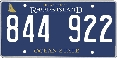 RI license plate 844922