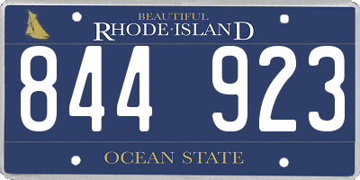 RI license plate 844923
