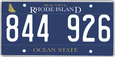 RI license plate 844926