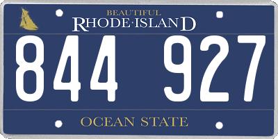 RI license plate 844927