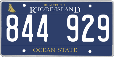 RI license plate 844929