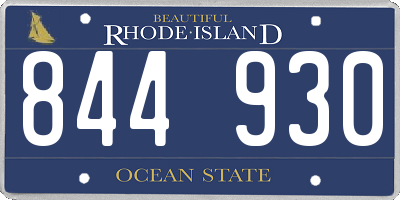 RI license plate 844930