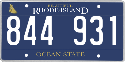 RI license plate 844931