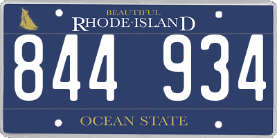 RI license plate 844934