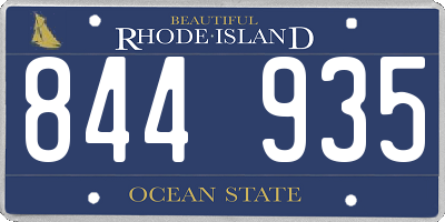 RI license plate 844935