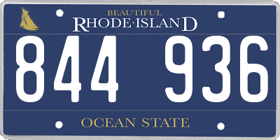 RI license plate 844936