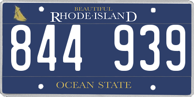 RI license plate 844939