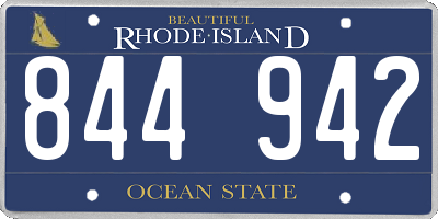 RI license plate 844942