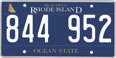 RI license plate 844952