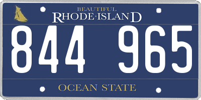RI license plate 844965