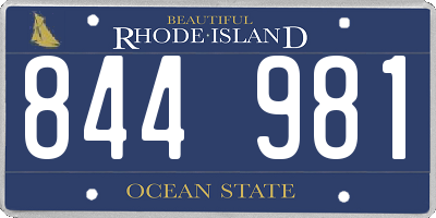 RI license plate 844981