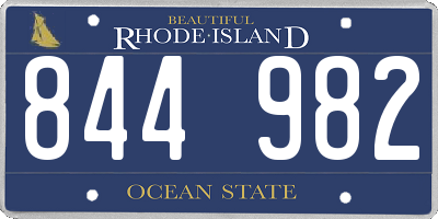 RI license plate 844982