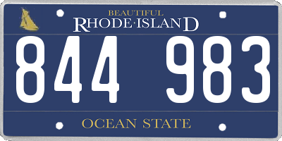 RI license plate 844983