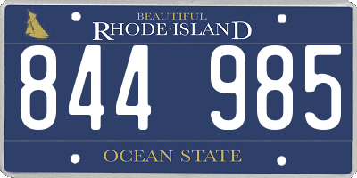 RI license plate 844985