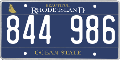 RI license plate 844986