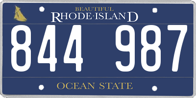 RI license plate 844987